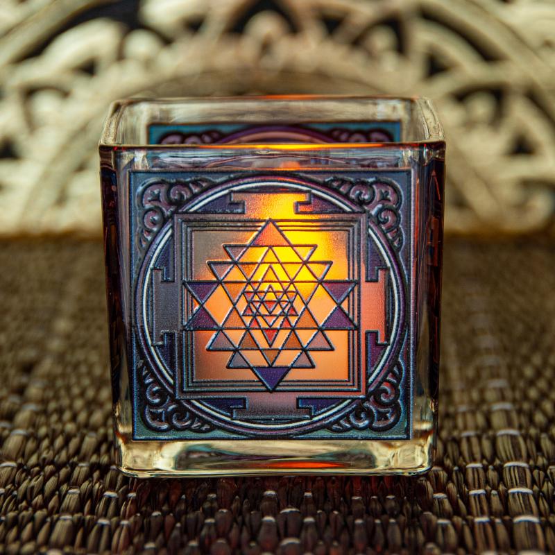 Teelichtglas Shri Yantra